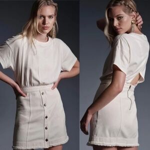 Anthropologie Pilcro Denim Skirt & Knit Tee Twofer Dress Size US 10